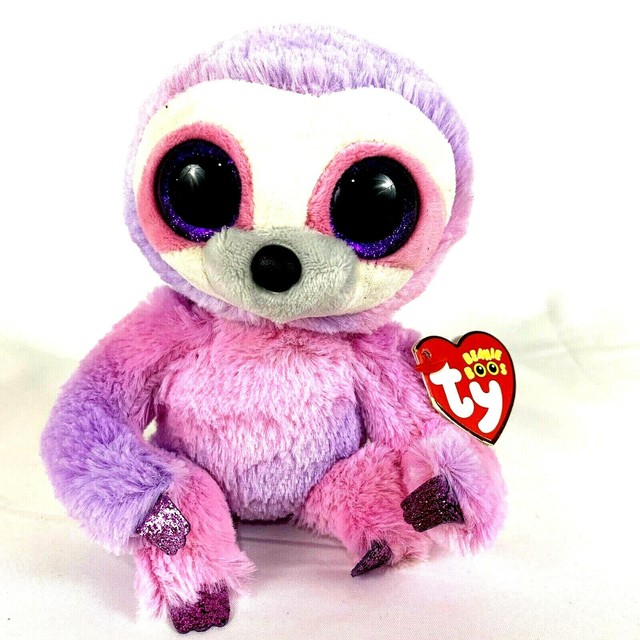Beanie Boos Ty Dreamy The Sloth 2019 Birthday June 3rd Purples Pinks Sparkle for sale online | eBay
