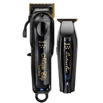 WAHL MagicClip Clipper&Detailer ブラック@.~@ Wahl Cordless Barber Combo Black Magic Clip Clipper
