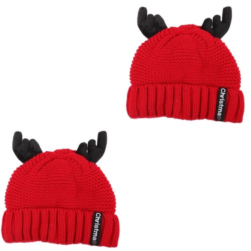 2 Pack Weihnachts-Häkelmütze Jungenhut Gestrickte Kleinkind - Bild 4 von 12