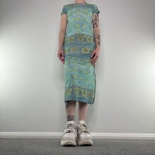 Y2K summer patterned stretchy bodycon maxi dress