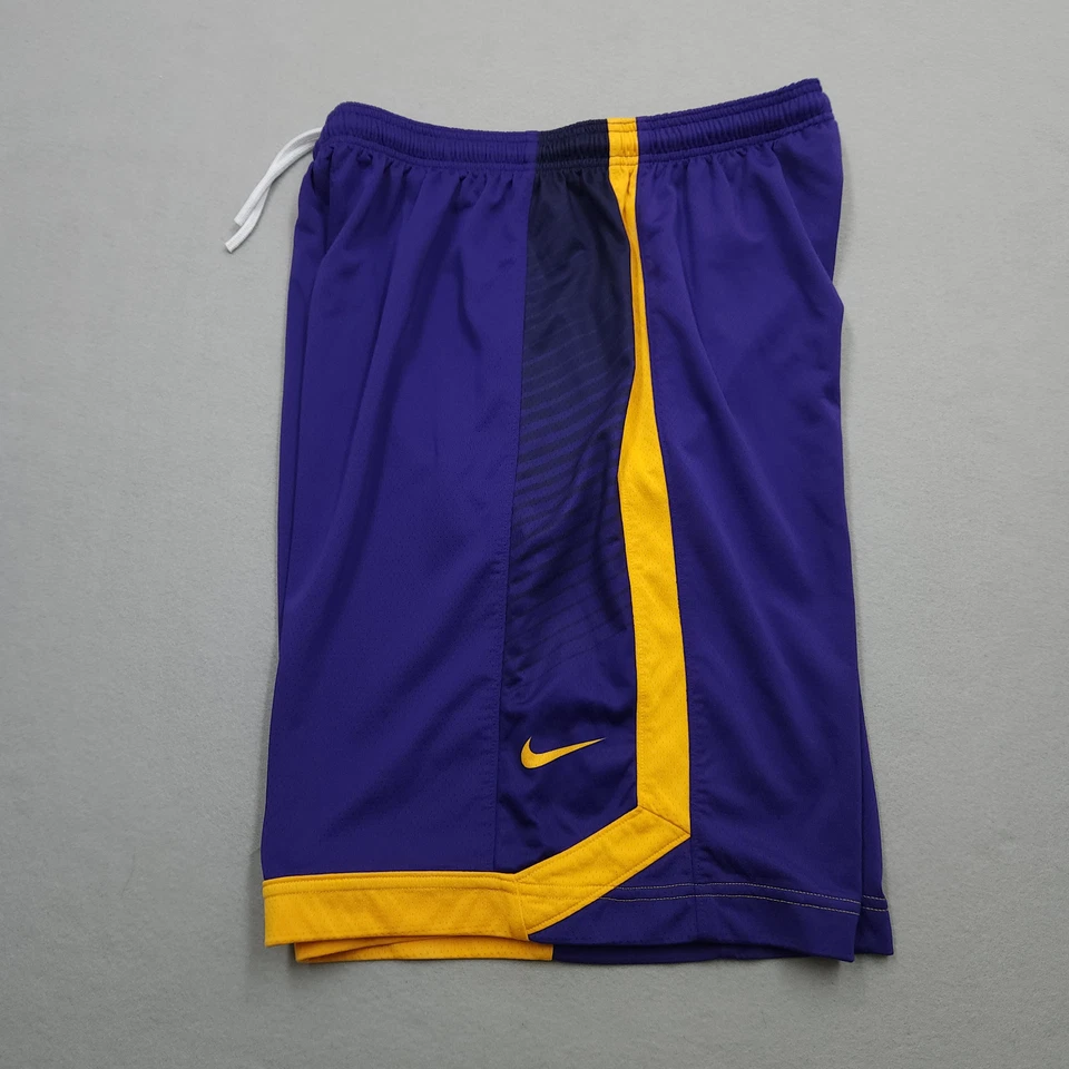 Nike LSU Tigers Shorts Mens XXL 2XL Team Issued +2 Length Purple Basketball Gym - Image 4 of 4