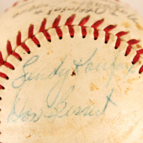 1958 Brooklyn Dodgers Team-Signed Baseball (10) Sandy Koufax, Duke Snider, et... - Picture 2 of 8