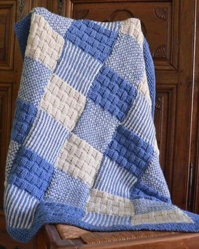 patchwork blanket chunky knit knitting pattern COPY a40