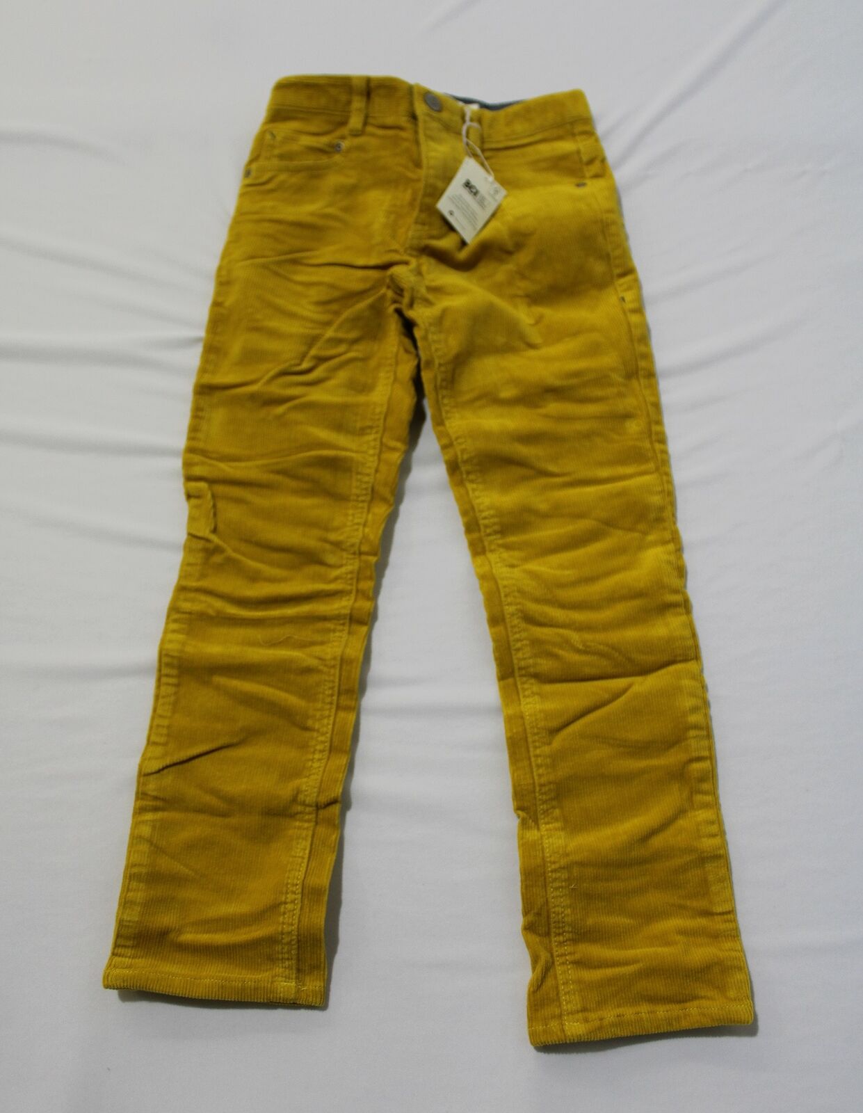 Boden Girl's Slim Cord Stretch Pants CD4 Honeycomb Yellow Size 7