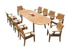 DSLG A-Grade Teak 11pc Dining Set 118" Oval Table 10 Arm Chairs Outdoor Patio
