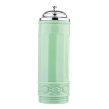 TableCraft Jadeite Green Glass Old Fashioned Soda Straw Dispenser / Jar
