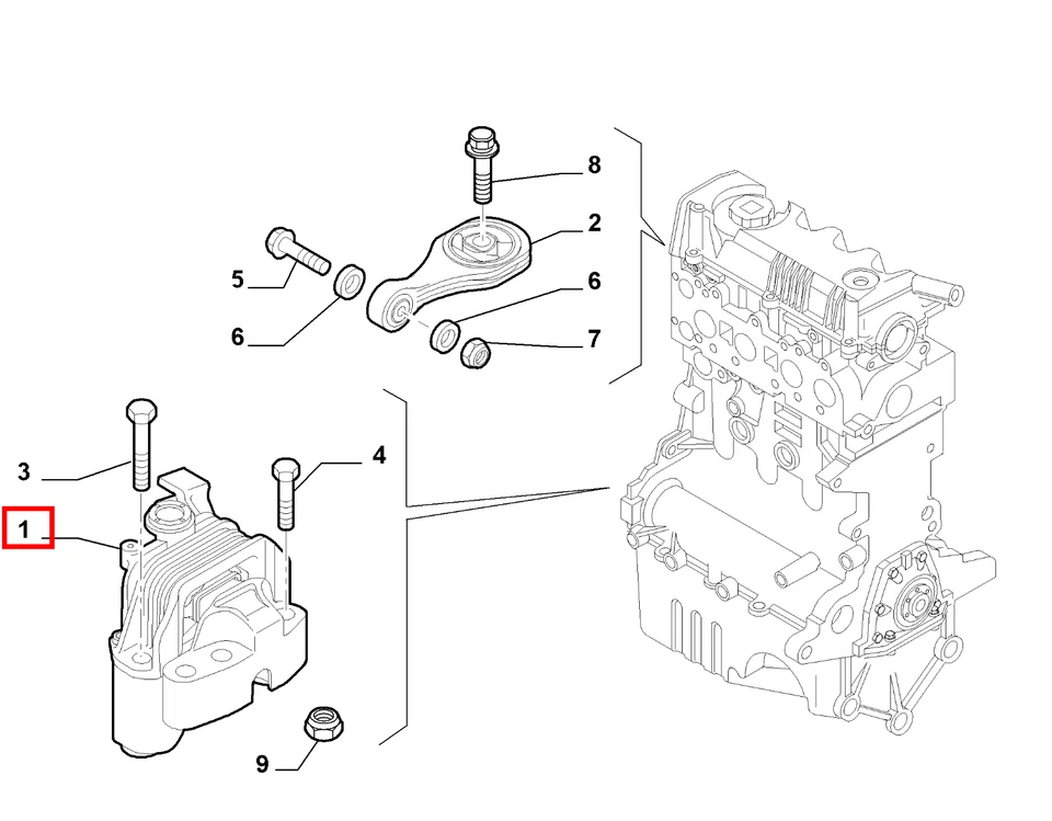 SUPPORTO SOSPENSIONE MOTORE DESTRO ORIGINALE FIAT BRAVO ALFA GIULIETTA 51805653 - Image 4 of 4