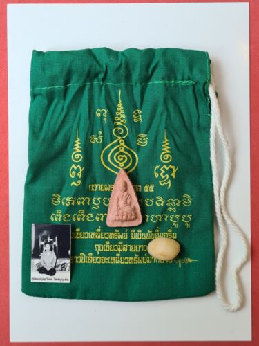 Amulet,  Green Bag, Photo, Pra Putto Noi, Mae Chee BunRuean , Sacred Talisman. - Picture 1 of 11