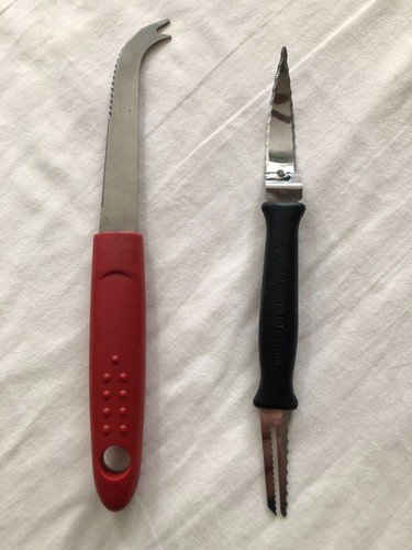 Set of 2 utility Knives - Double ended Grapefruit by Pampered Chef, Cheese knife