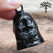 Luck Gremlin Cross Wings Angel Guardian Bell Motorcycle Biker & FREE Bell Hanger