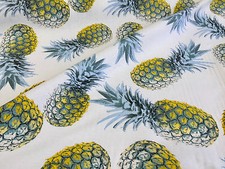 Pineapple Paradise Print Fabric Curtain Upholstery Tropical Home Decor 55" Wide