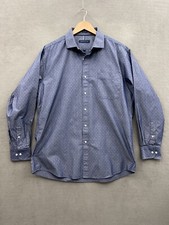 Tommy Hilfiger Men s L 16-16 1/2 34/35 Blue Regular Fit Dress Shirt