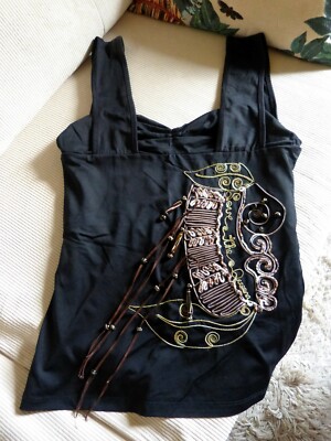 ** Save The Queen ** Top Tanktop schwarz Gr. L 40/42