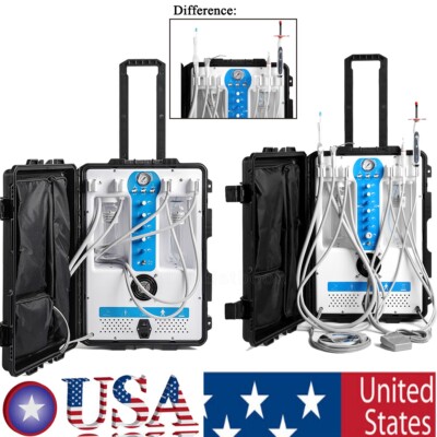 Portable Dental Delivery Unit Air Compressor Strong Suction Curing Light Scaler