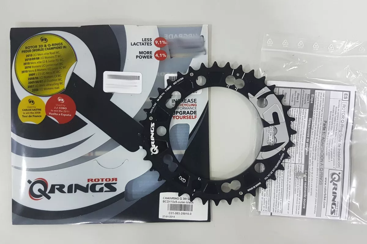 Rotor MTB QX2 XC2 BCD 110mm x 5 36T Bolt Inner Chainring Black eBay