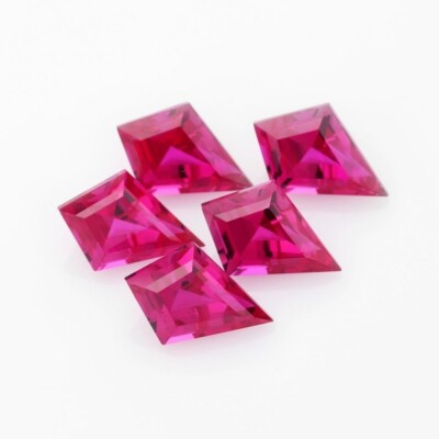 20 Ct (5Pcs) GIE Certified Natural Kite Cut Flawless Red Ruby Loose Gemstone