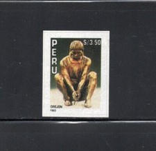 S3088   Peru  1993   art sculpture  Orejon people  DIE-CUT   1v.  MNH