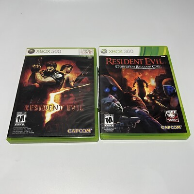 Resident Evil 5 + Operation Raccoon City (Microsoft Xbox 360) CIB Complete Lot