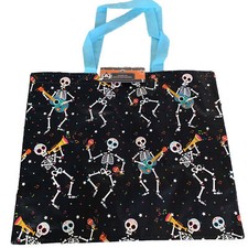 Halloween Tote Bag Day Of The Dead Sugar Skull Skeleton Dia De Los Muertos NWT