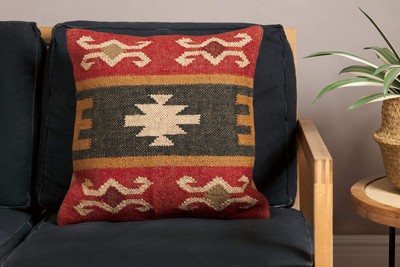 18'' Inch Vintage Kilim Pillow Cover Handwoven Aztec Cushion Cover Boho Shams rug
