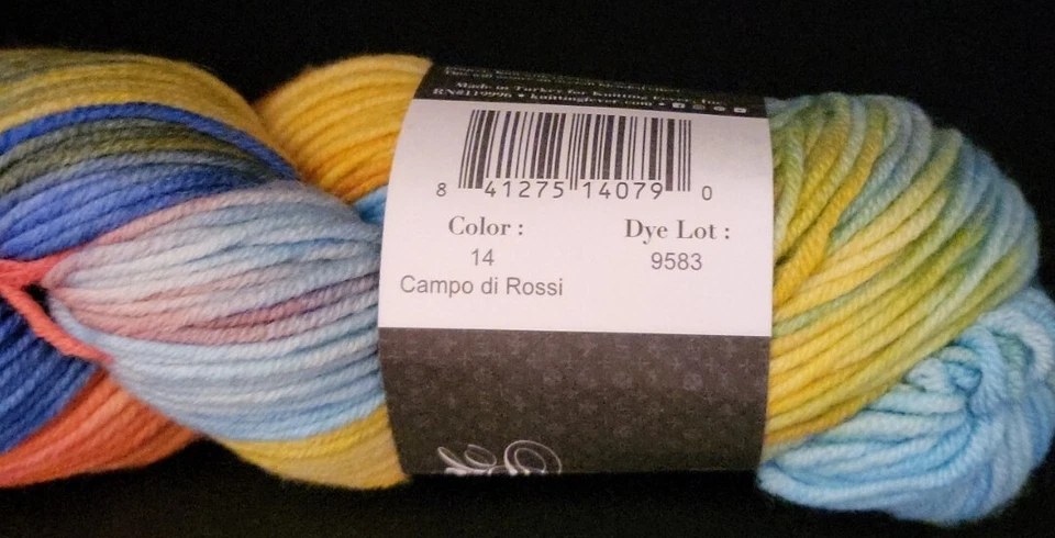 SKEIN/HANK OF KFI INDULGENCE HAND PAINTED YARN - COLOR #14 CAMPO DI ROSSI - Image 4 of 4