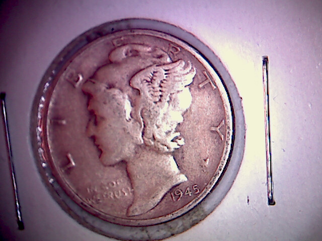 1945 S Mercury 90% Silver Dime Circulated Condition. NS1