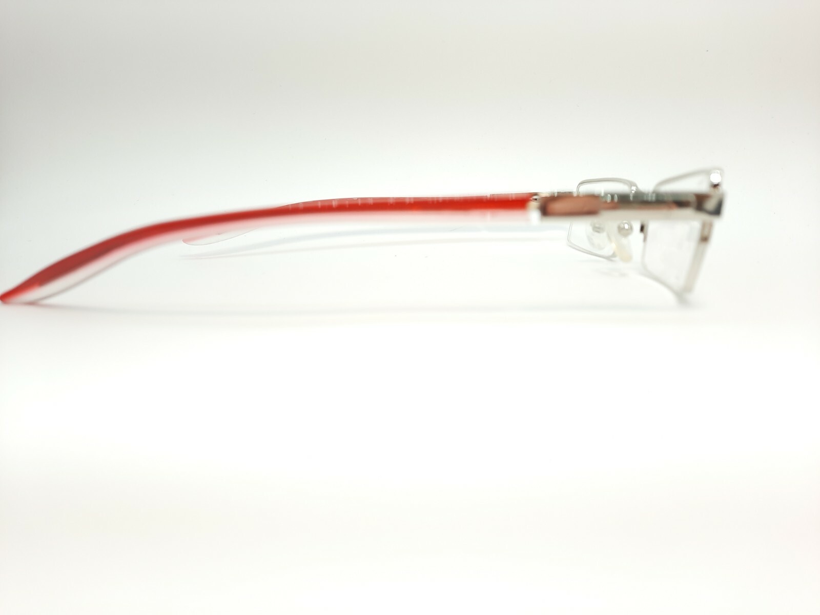 Sover Square Rectangular Eyeglasses Grey Red Meta… - image 9