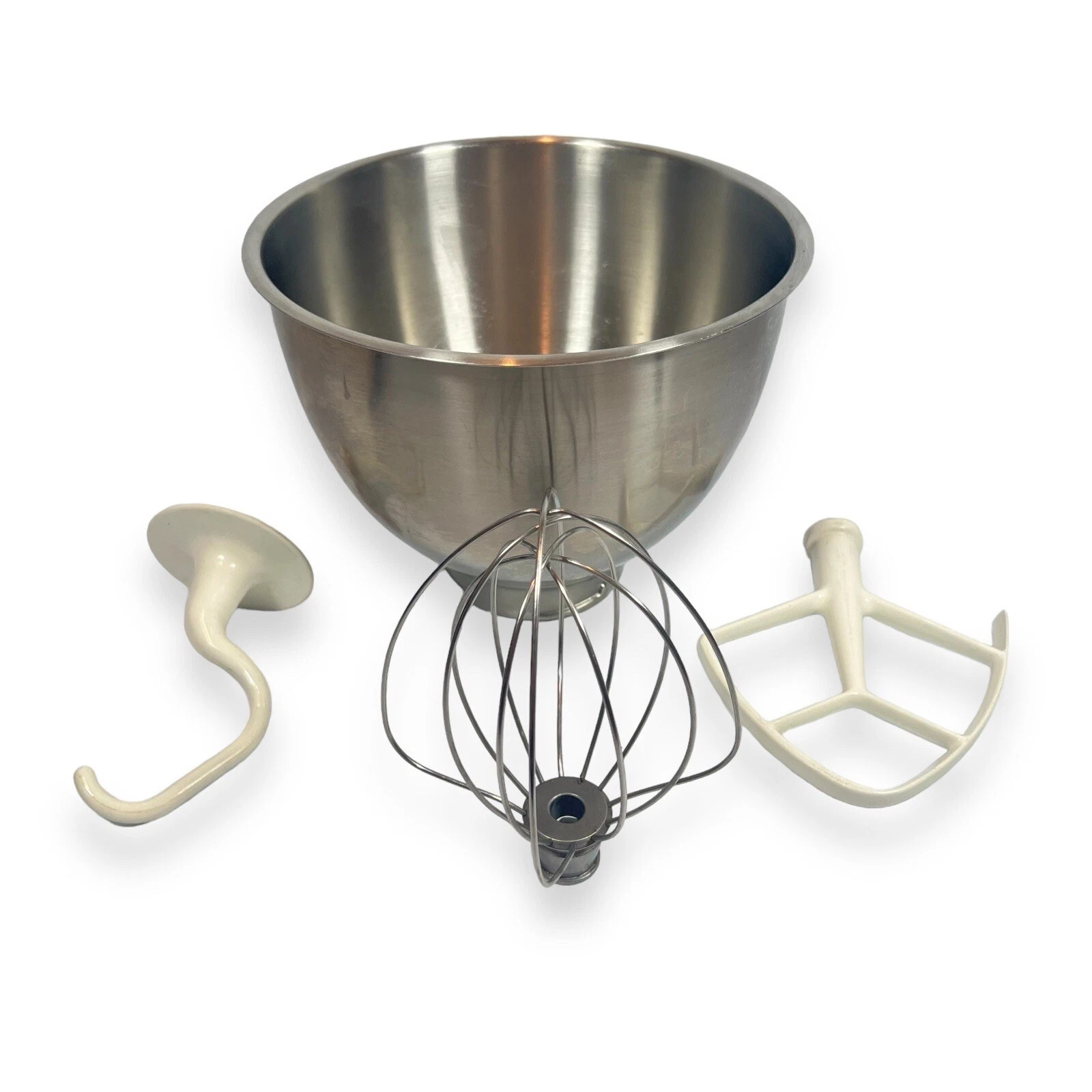 KITCHENAID K45 STAINLESS STEEL MIXER BOWL & ATTACHMENTS HOOK WHISK WHIP PADDLE