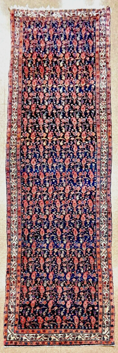 Hand Knotted Antique Bibikabad Tribal Runner Wool Oriental Rug 3'10" x 16'3"