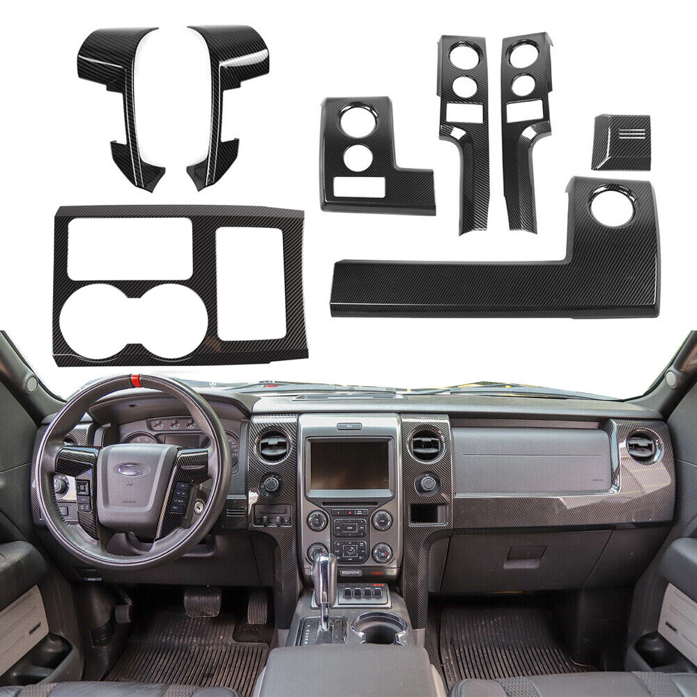 8x Interior Decor Trim Kit For Ford F150 Raptor 2009-14 Carbon Fiber Accessories