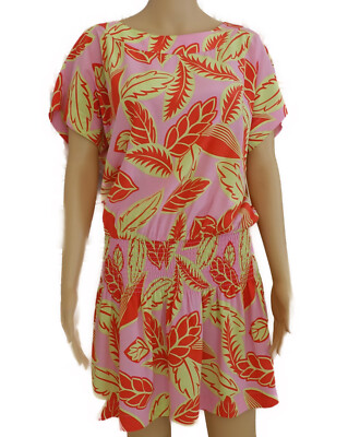 NWOT Boutique Moschino Short Pink Printed Short Sleeve Dress Sz 42IT, 6US