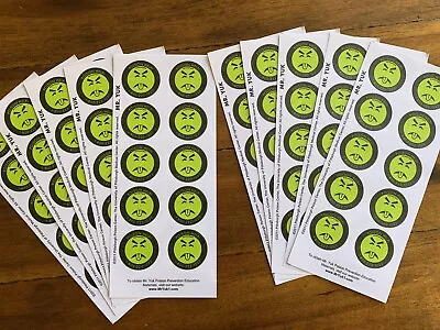 MR YUK Mr. Yuk Stickers 100 Stickers (10 Sheets) Yuck Poison Control FREE SHIP LOWEST $