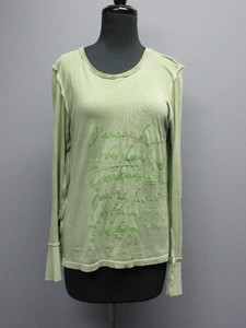 JUICY-COUTURE-Light-Green-Cotton-Long-Sleeve-Scoop-Neck-T-Shirt-Top-Sz-L-SM13802