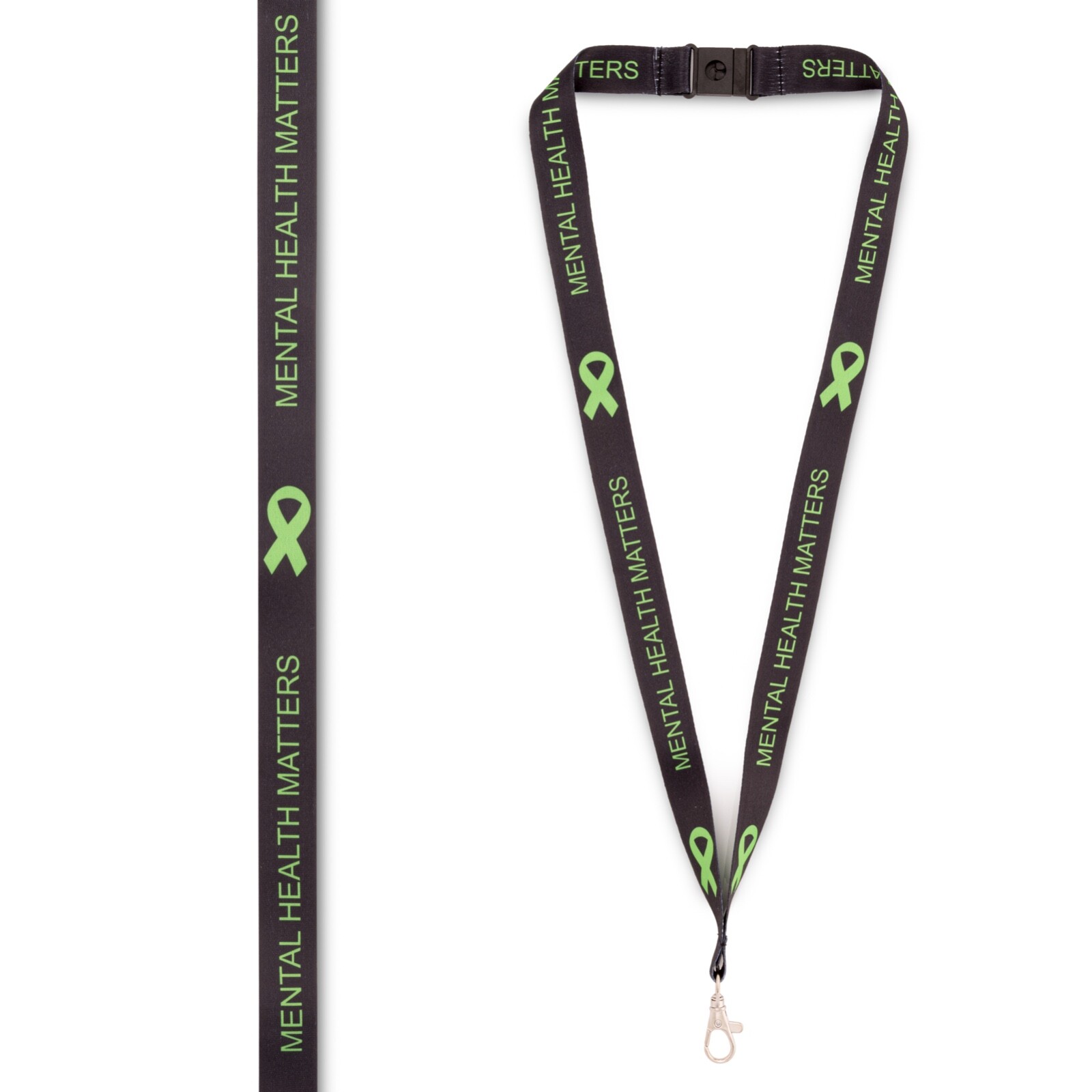 MENTAL HEALTH MATTERS Mental Health Awareness Lanyard Green Ribbon It's OK UK