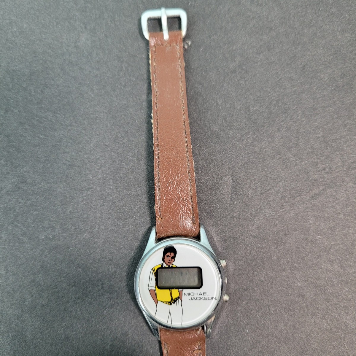 Michael Jackson Wrist Watch Yellow Sweater 1980s Made in Hong Kong