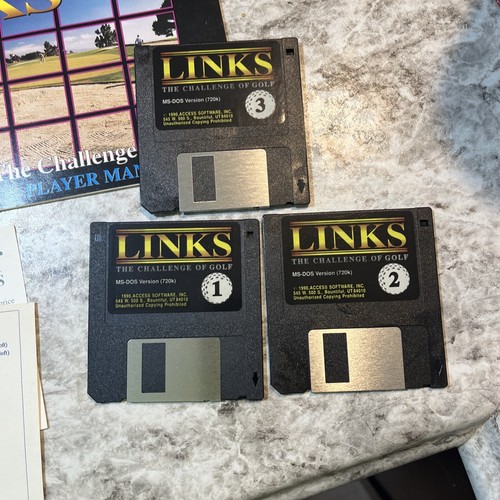 LINKS Vintage 1991 PC Computer Golf Game MS-DOS 3.5 Floppy Access IBM PS1/2 286+ - Picture 4 of 6