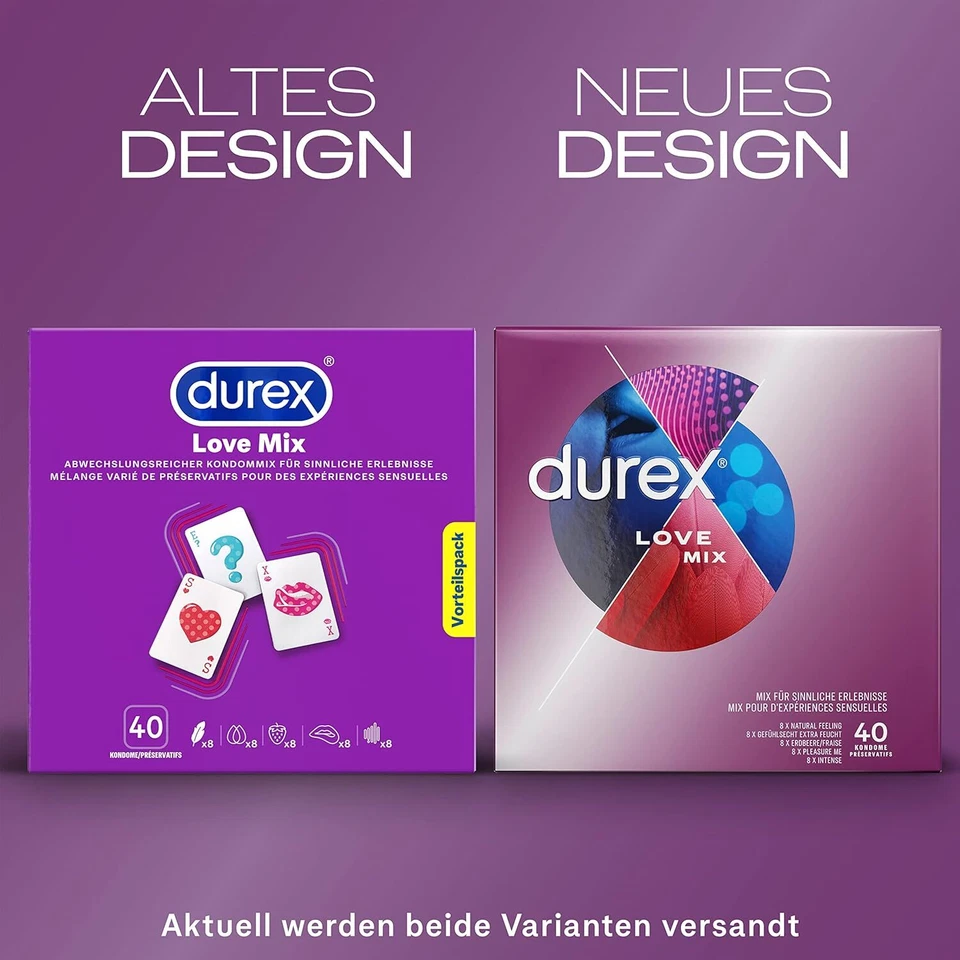 Durex Kondome Love Mischpackung 40 Stück (5 verschiedene Sorten) Safer Sex - Bild 3 von 4