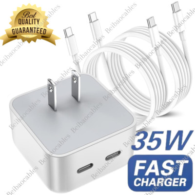 For iPhone15 16 17 Air Plus Pro Samsung 35W USB-C Fast Charger PD Type-C Cable