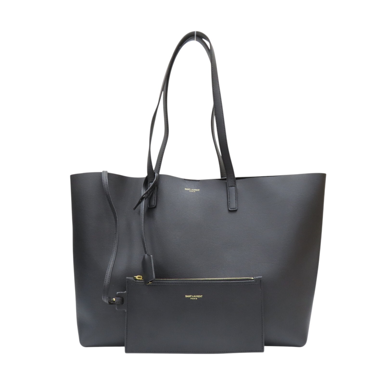Borsa a tracolla SAINT LAURENT shopping pelle di vitello nera 600281