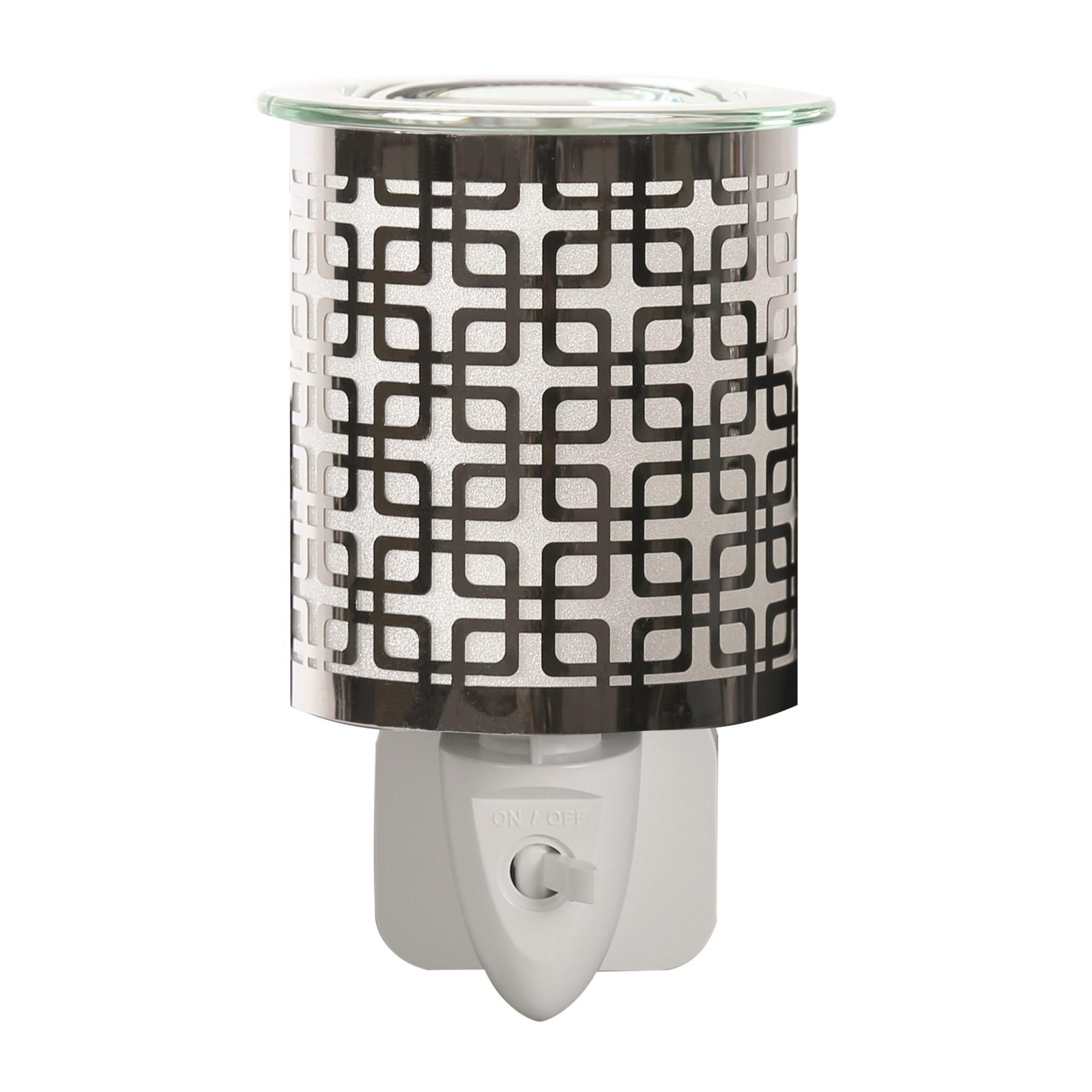 Wax Melt Burner Electric Plug In Warmer Melter Fragrance Oil Chrome Square Aroma