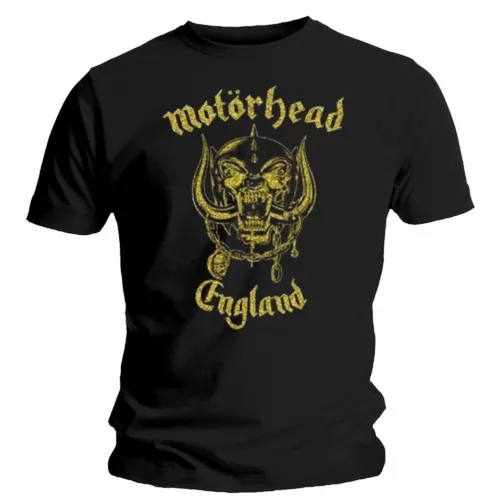 Motorhead England Classic Gold Shirt S-4XL T-shirt Rock Band Tshirt