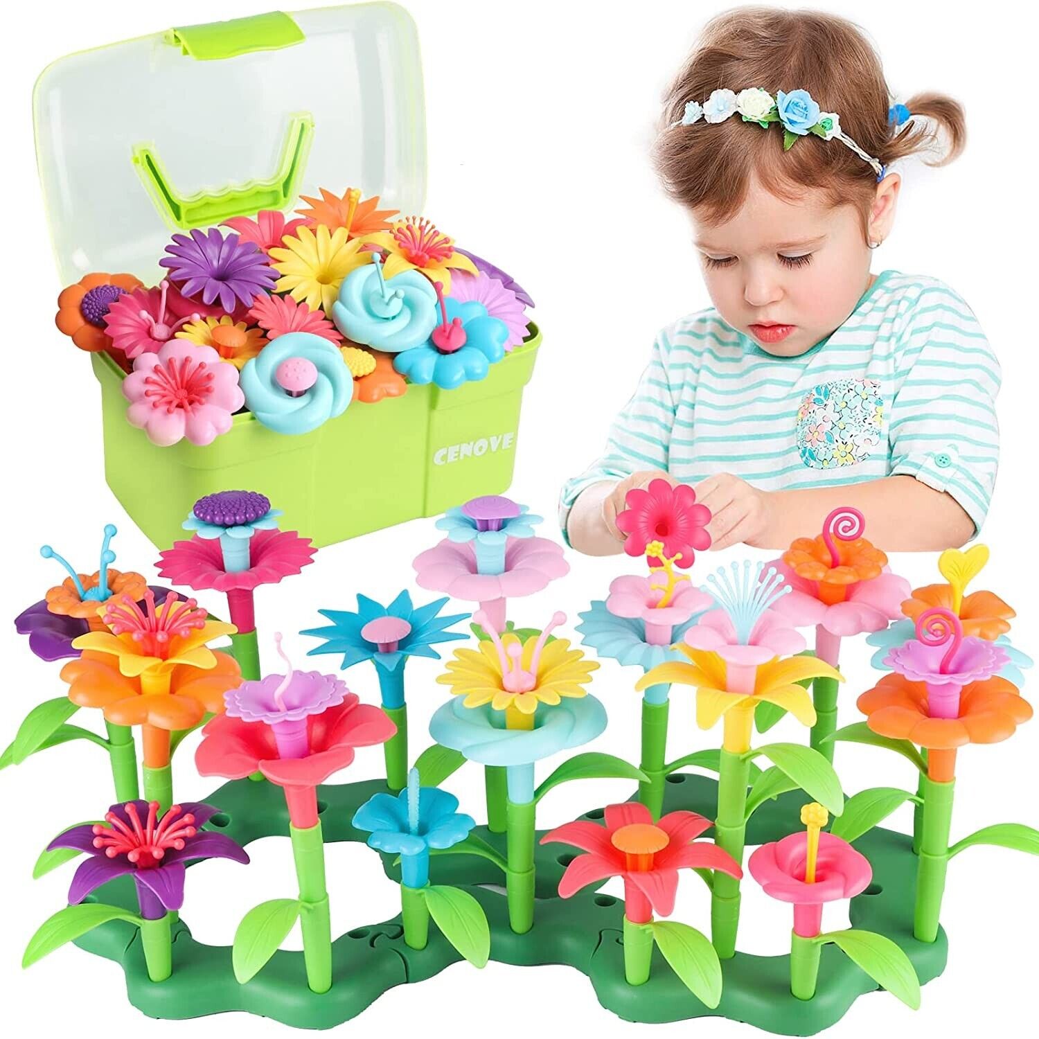 CENOVE Toddler Toys Gifts for Girls Age 3-6 Year Old Flower Garden Building