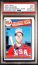 PSA NM 7 PSA DNA 10 Autograph Rc Mark Mcgwire Auto 1985 Topps #401 Rookie Signed