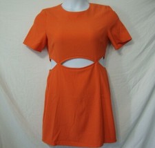 Missguided Brand Keyhole Bodycon Mini Dress US 8 Tomato Orange UK 12 Cutout Sexy