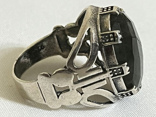 Rare Men's silver 925 Ring Genuine Yemen agate Aqeeq عقيق يمني حجر الطاووس مترش - Picture 8 of 16
