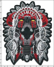 2 Pcs Big Embroidered Iron on patches Motorcycle Skull Head 220x285mm AP021jA
