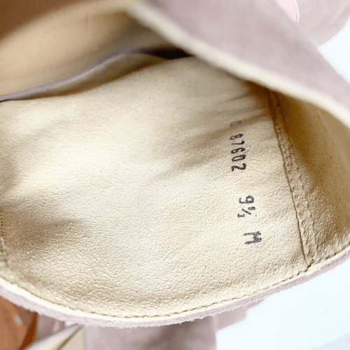 Stuart Weitzman Taupe Suede Peep Toe Stacked Cone Heel Booties Women’s Size 9.5M - Picture 10 of 10