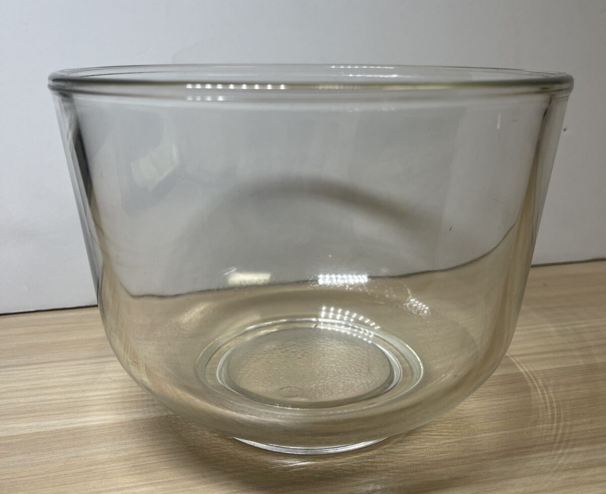 Vintage Sunbeam 6.5x5 Inch Clear Glass Mixer Bowl with Pebbled Bottom