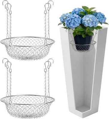 2-Pack Adjustable Planter Insert Heavy Duty Plant Riser for Large Pots Drainage