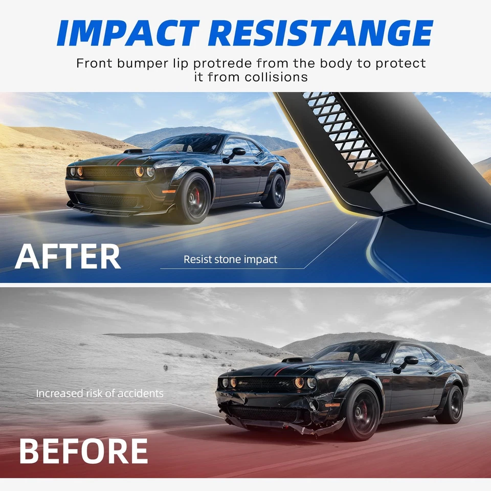 For Dodge Durango SXT RT SRT Car Front Bumper Lip Spoiler Splitter Body Kit Chin - Image 4 of 4